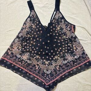 American Rag Black and Pink Paisley Camisole